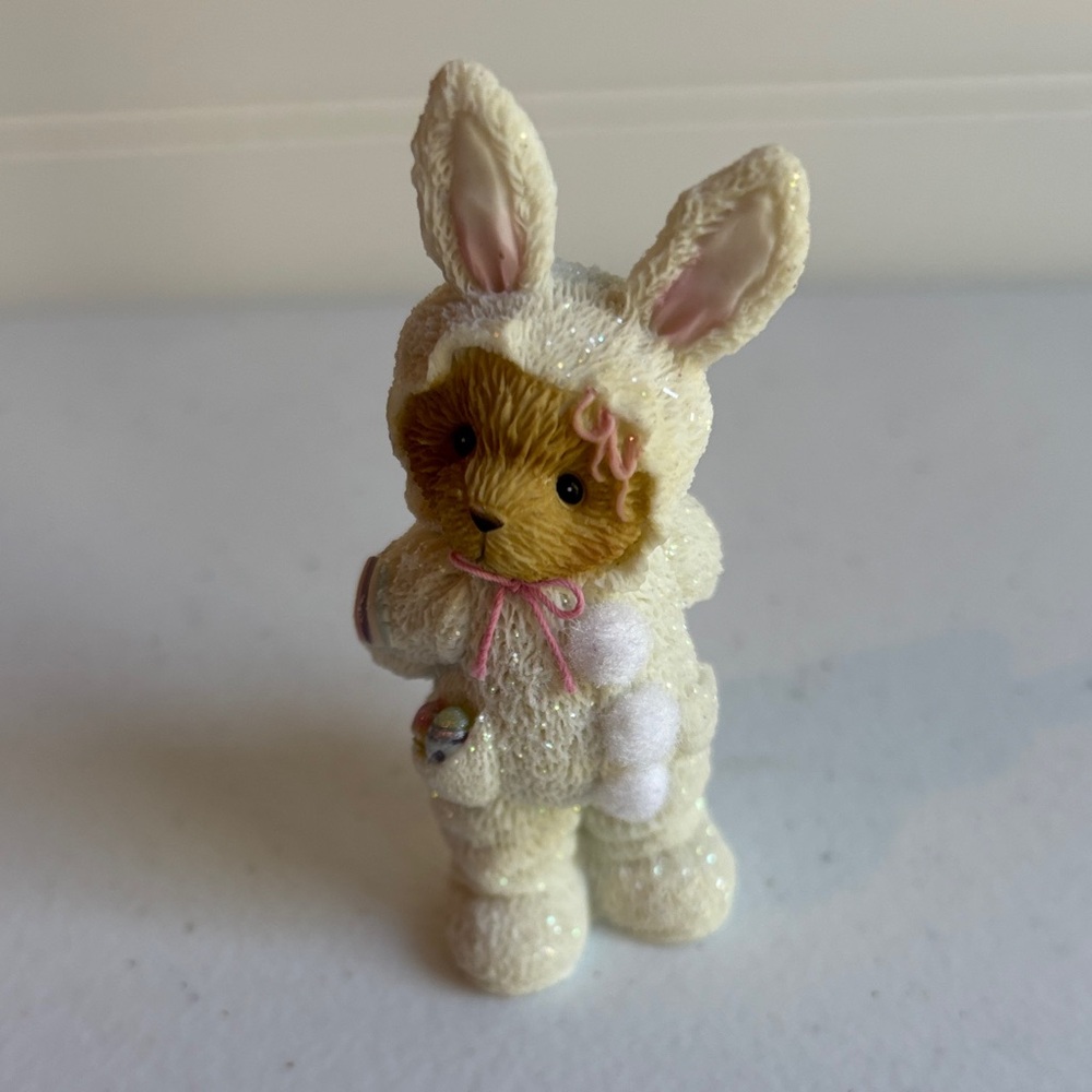 Cherished Teddies Cream and Pink Bunny Figurine
